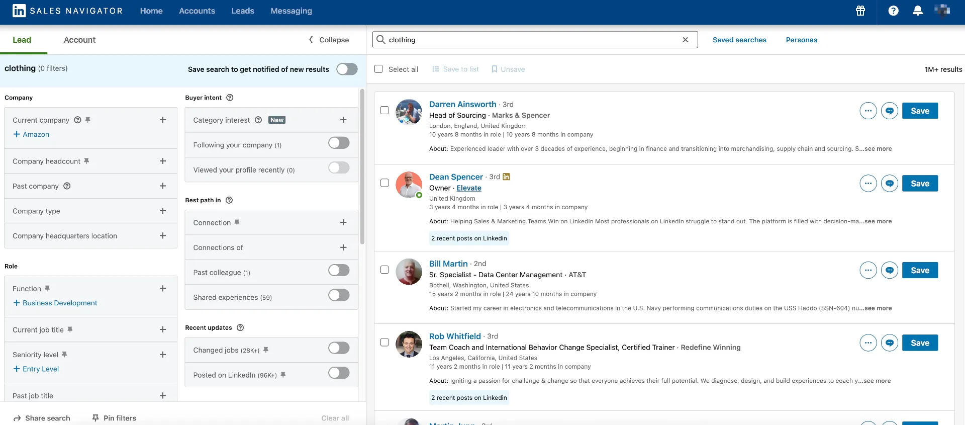 Lead Filter Interface